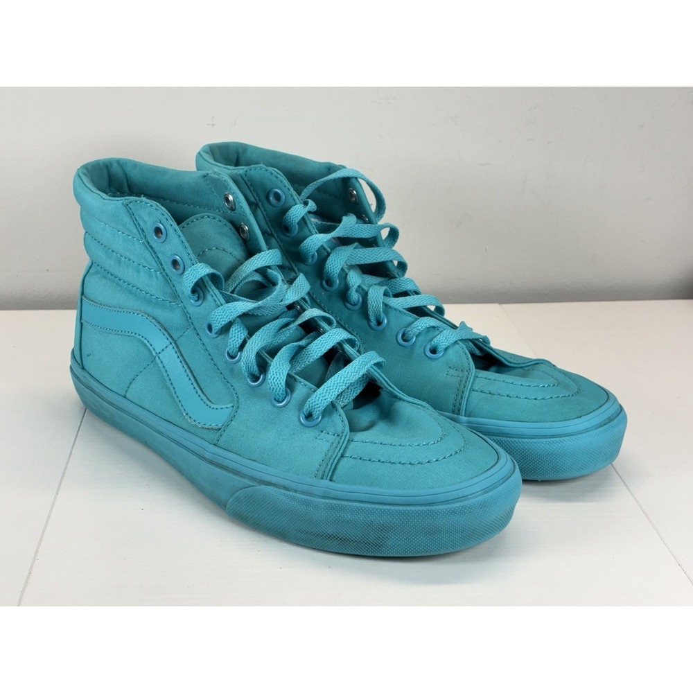 Vans Sk8 Hi Old Skool Teal Blue Womens Size 9 Athletic Casual Skate Monochrome